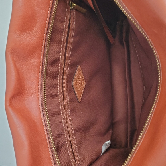 Fossil Allie Brown Leather Satchel Shoulder Bag Handbag ZB7896213 $198 - Picture 8 of 16